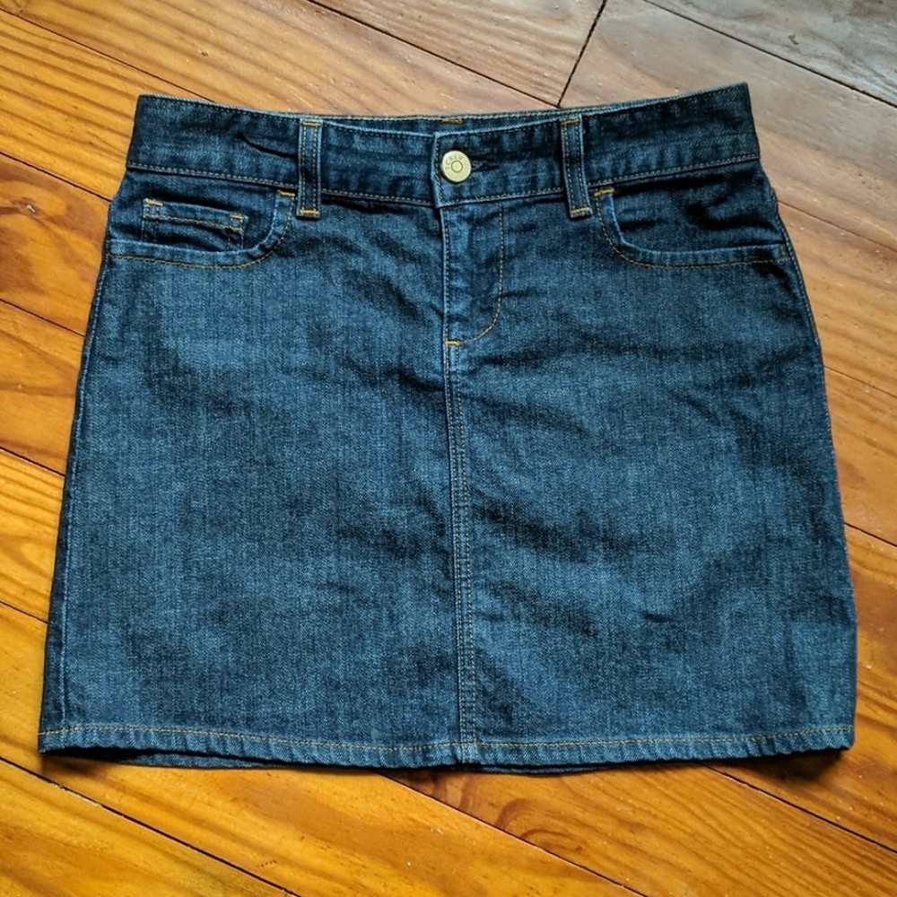 J.Crew dark wash denim mini skirt